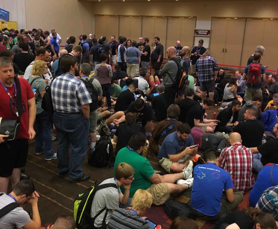 Crowds on the first day